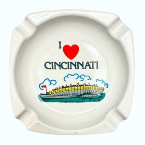 White Cincinnati Ohio Riverfront Stadium Ashtray